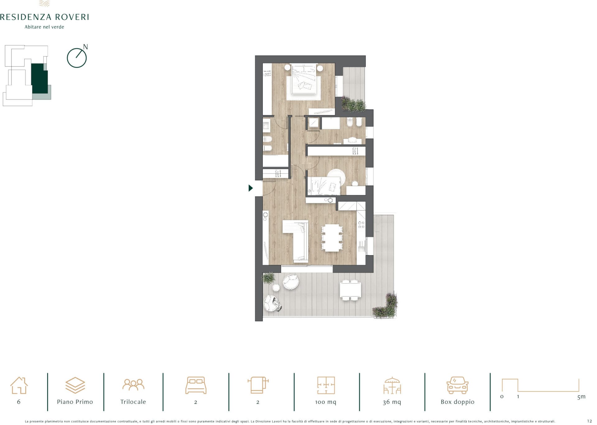 Torre De’ Rovere – Trilocale n. 6 Piano Primo