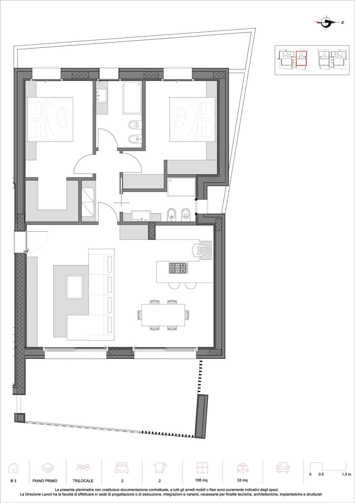 Alzano Lombardo – Trilocale B3 Piano Primo