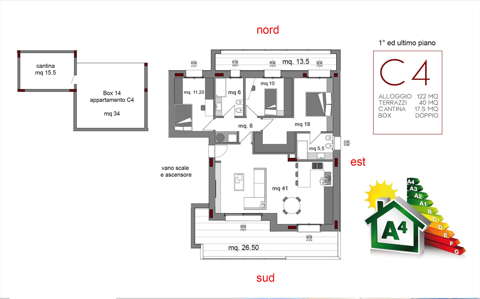 Bonate Sopra – Quadrilocale C4 Piano Primo